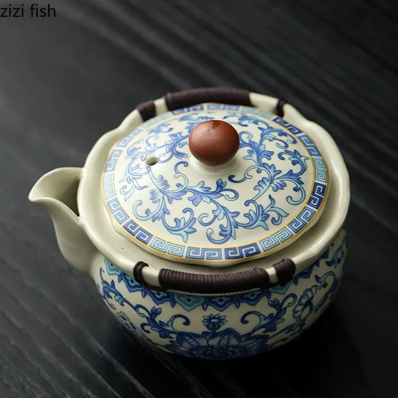 Blue & White Ceramic Teapot