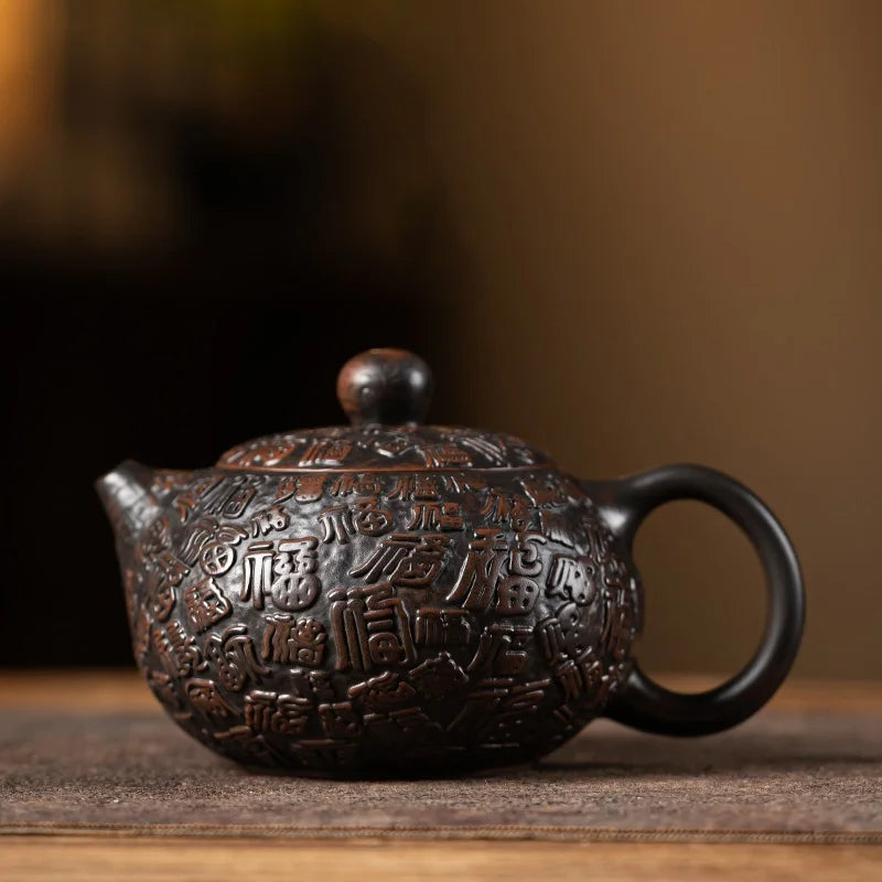 Vintage Purple Clay Teapot