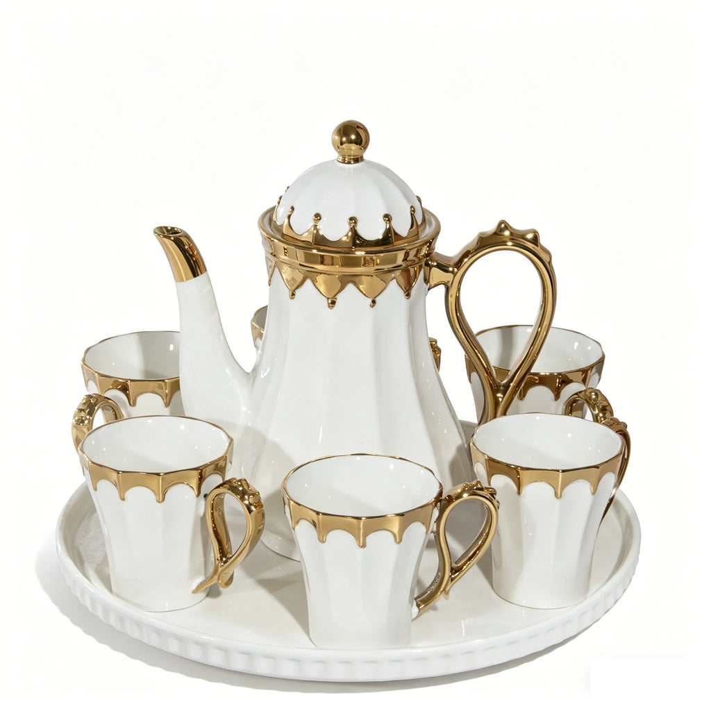 Luxury White Porcelain Tea Set