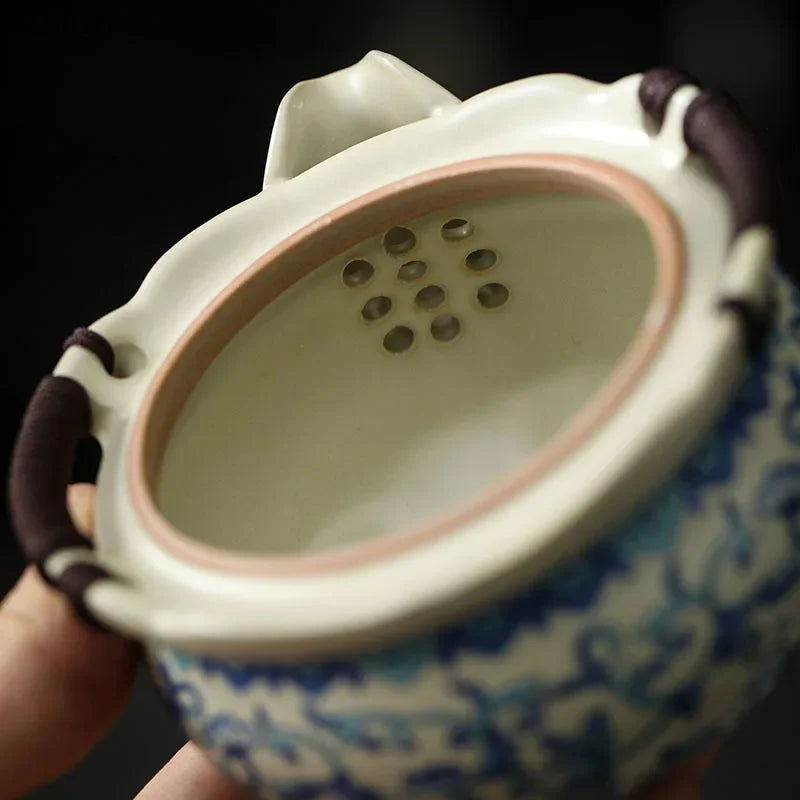 Blue & White Ceramic Teapot