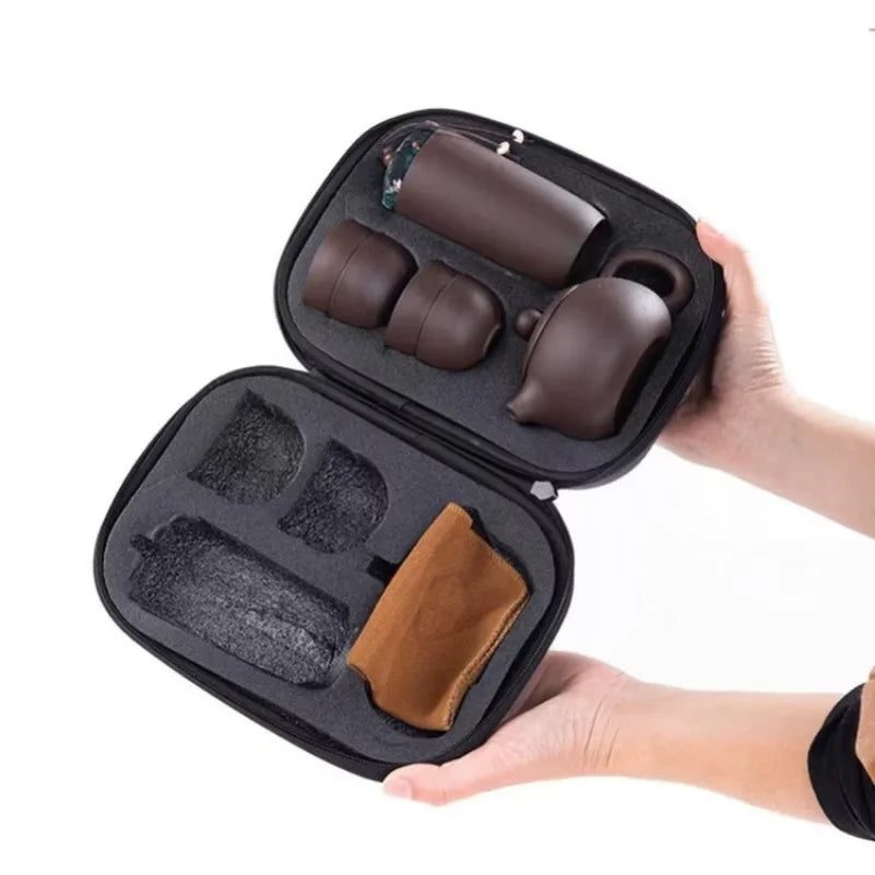 Portable Purple Clay Tea Set