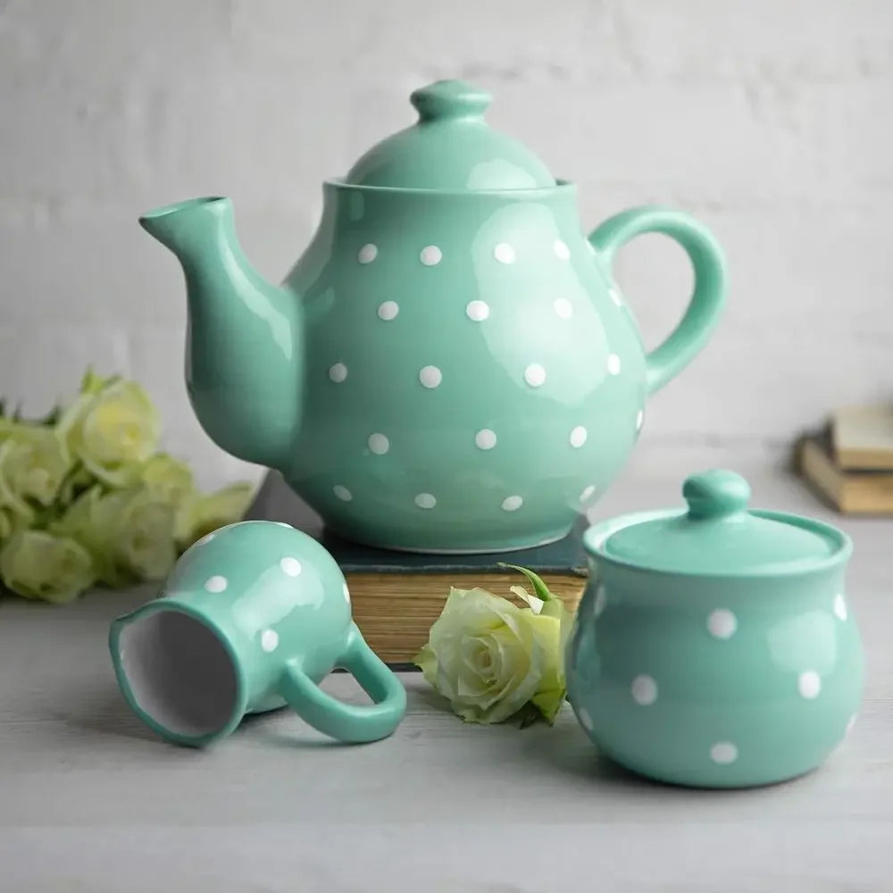 Handcrafted Teal Tea Set