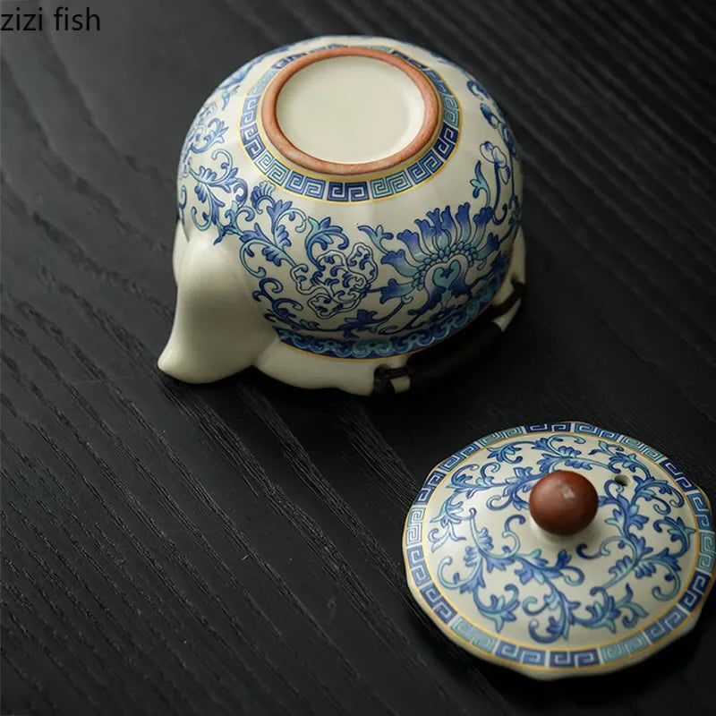 Blue & White Ceramic Teapot