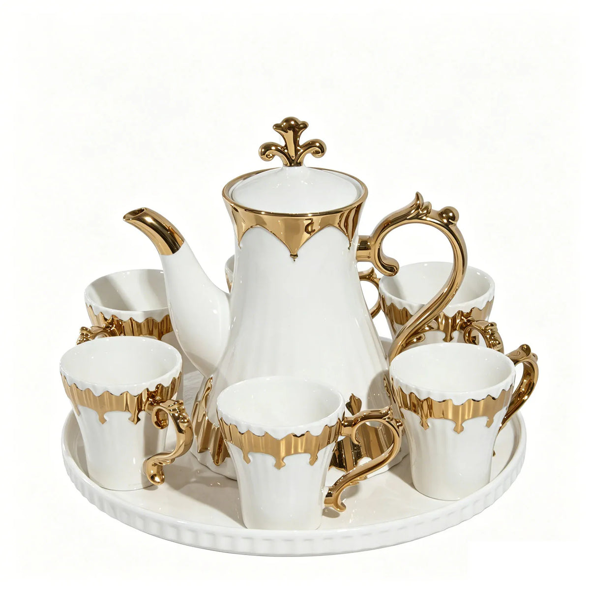 Luxury White Porcelain Tea Set