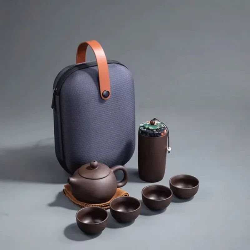 Portable Purple Clay Tea Set