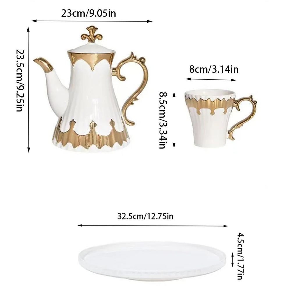 Luxury White Porcelain Tea Set