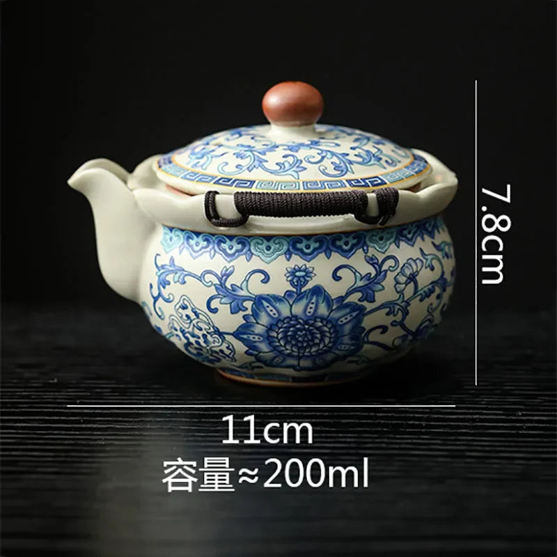Blue & White Ceramic Teapot