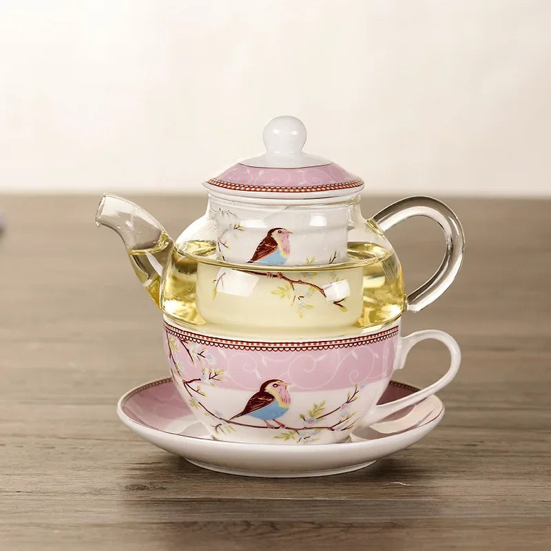 Glass Teapot with Porcelain Infuser
