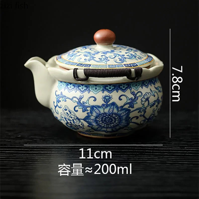 Blue & White Ceramic Teapot