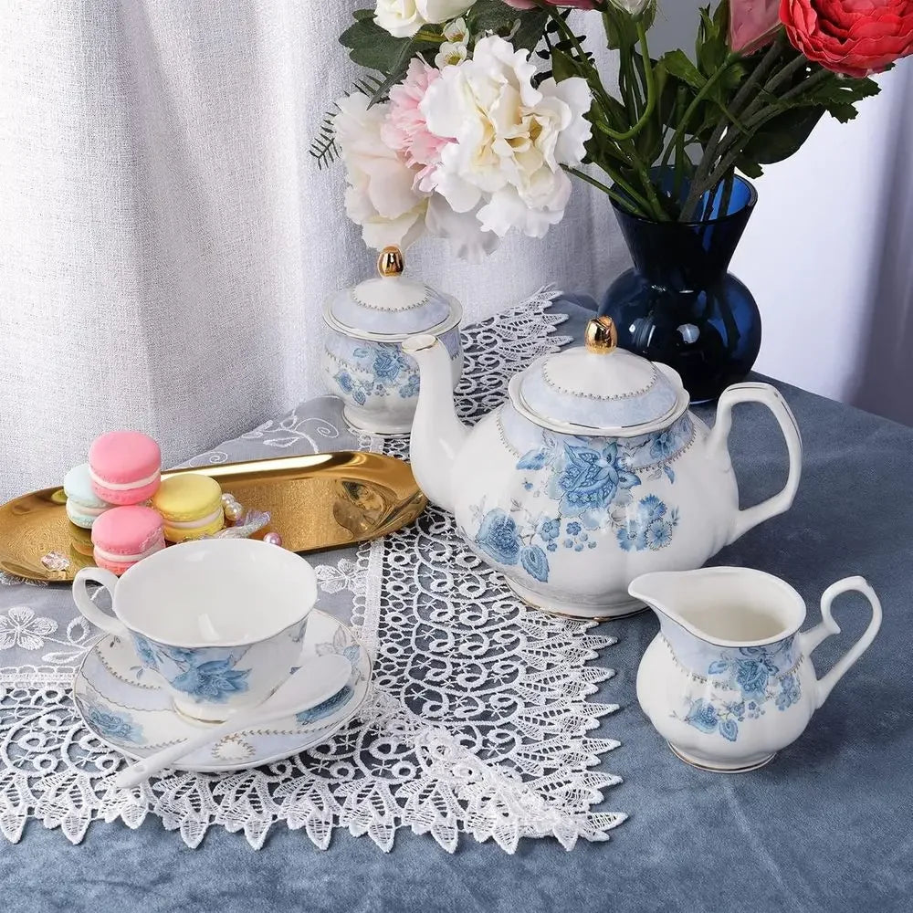 Blue Porcelain Tea Set