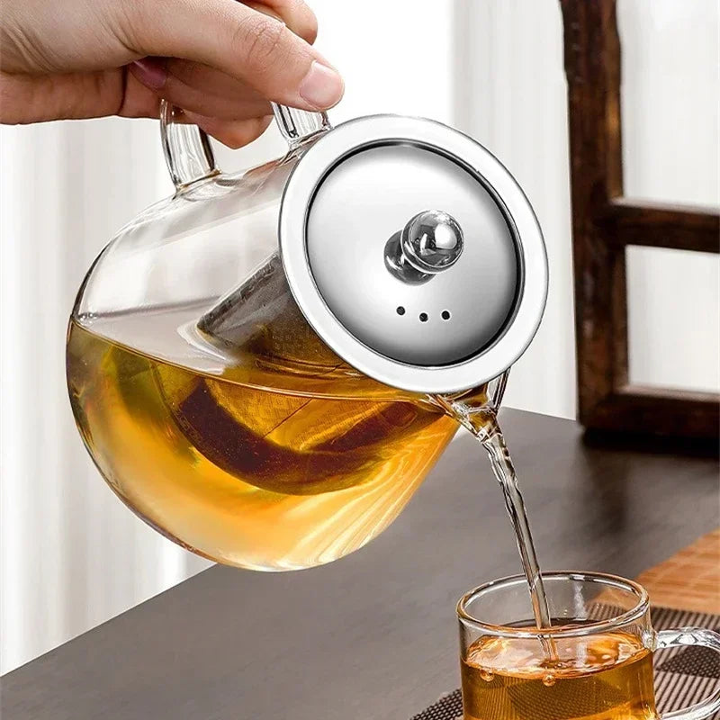 Glass Teapot with Stainless Steel Infuser