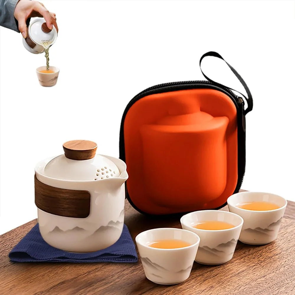 Portable Ceramic Tea Set