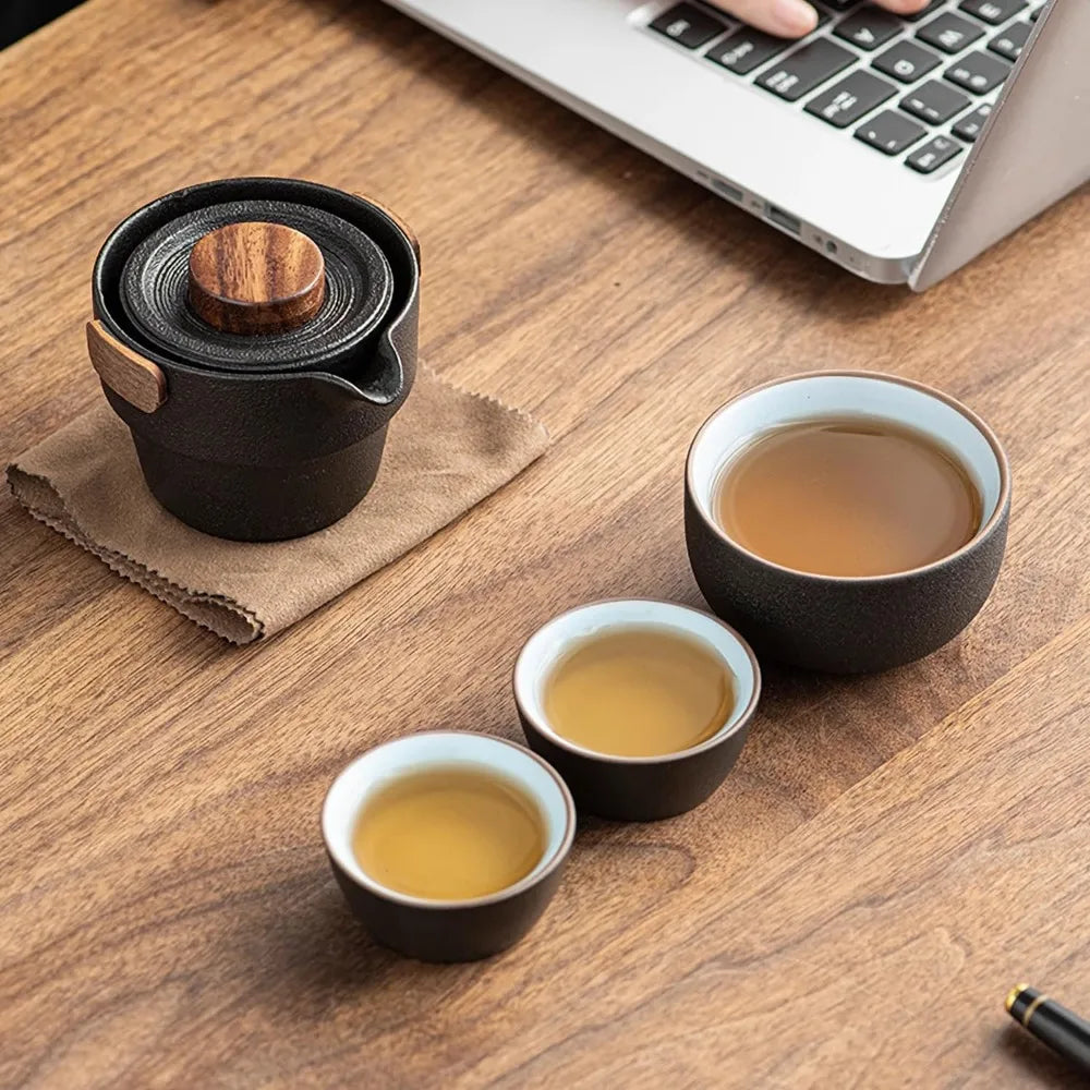 Portable Ceramic Travel Tea Set