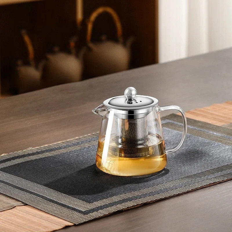 Glass Teapot with Stainless Steel Infuser