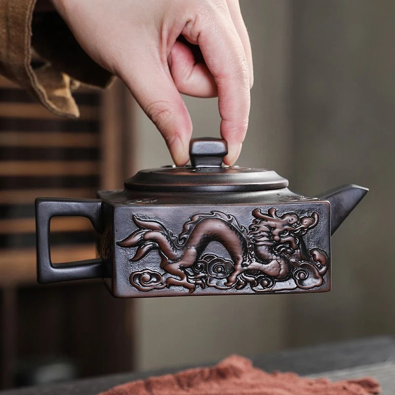 Vintage Purple Clay Teapot