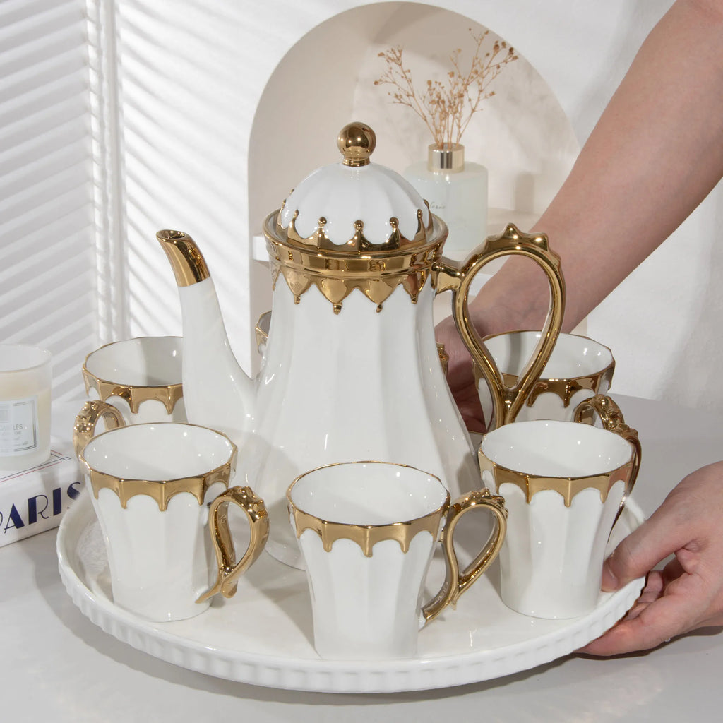 Luxury White Porcelain Tea Set
