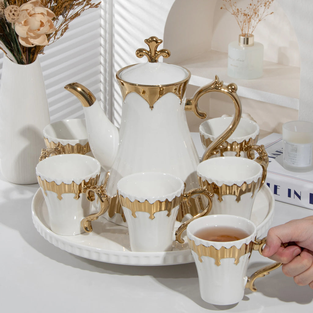 Luxury White Porcelain Tea Set
