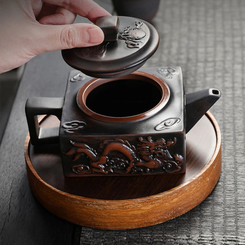 Vintage Purple Clay Teapot