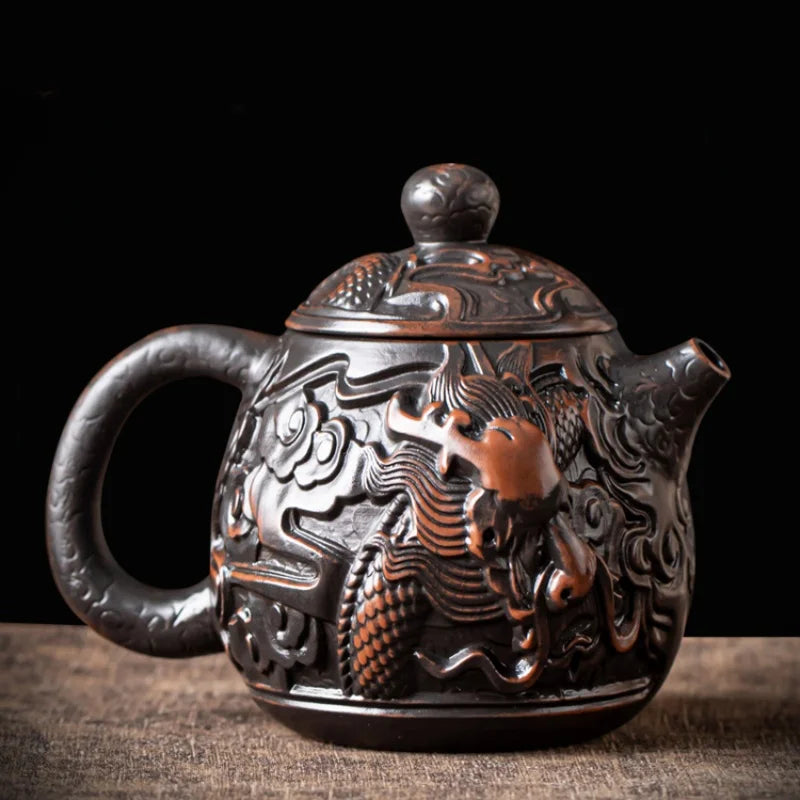 Vintage Purple Clay Teapot